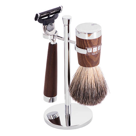 The Fitzrovia Mach 3 Steamed Ash Shaving Set