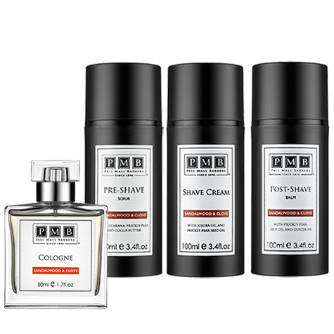 Christmas Shaving Gift Pack with Sandalwood & Clove Cologne | Pall Mall Barbers Products